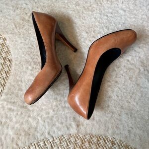 Cole Haan Cognac Round Toe Heels with Nike Air Technology